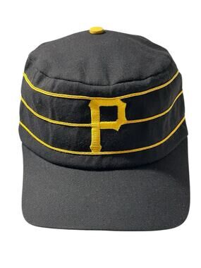 Vtg 70s Pillbox Pittsburgh Pirates Hat Cap Fitted 7 American Needle Made in USA